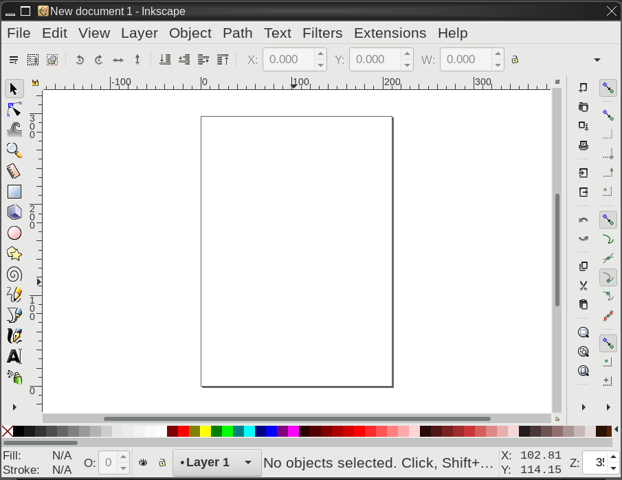 Inkscape with a new, blank document